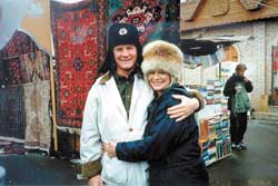 Rex and Sharon Rankin enjoy a respite from flying Russian jet fighter planes for some shopping in downtown Moscow.