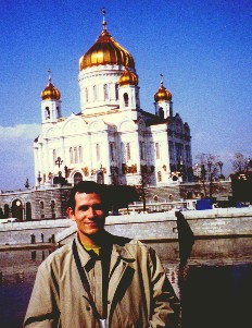 Greg in front of one of the largest churches in Moscow.