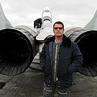 You can't fly a MiG in Russia without posing for the traditional photo behind the jet's massive engines. Mark traveled from Indonesia to experience the thrill of breaking the sound barrier in a MiG.