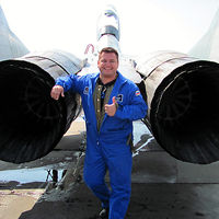 Blake flew to the edge of space in a Russian MiG-29 at the Sokol Aircraft Plant in Nizhny Novgorod.