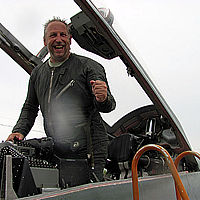 Alan's face makes it clear he had a great flight in the MiG-29 over Russia.
