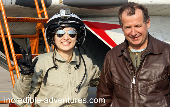 Lucy flew a MiG-29 at SOKOL Airbase, Russia with Incredible Adventures.