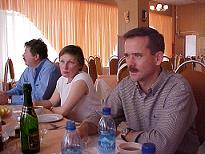 Commander Chris Hadfield and Russian Staff enjoy lunch at Star City