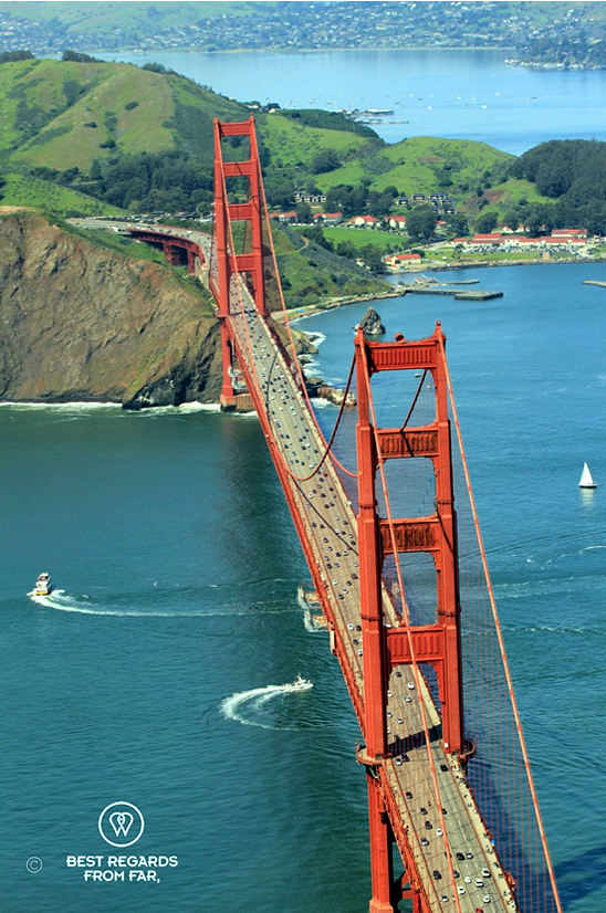 Golden Gate Brdige aerial view from California Sky Tours flight