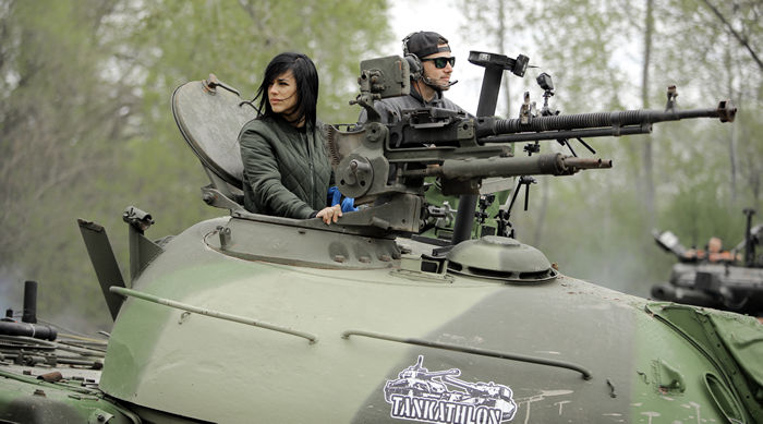 Influencers Zedra and Demolition Ranch compete in a Tankathlon in Minnesota, sponsored by Wargaming's World of Tanks.