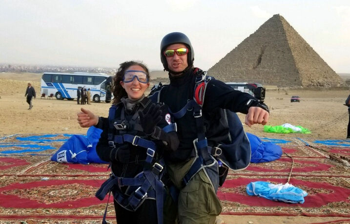 Rebecca Claxton and Ryan Jackson at the Great Pyramins, Egypt