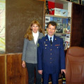 Jane with Pilot Yuri Polyakov at Sokol