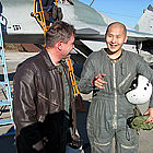 Raymond from Singapore wore a pressure suit for his high-altitude flight with Sokol Pilot Sergey Kara.