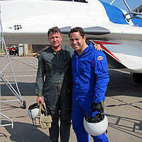 Zac flew a MiG-29 over Russia in August 2012 with Sokol Test Pilot Sergey Kara.