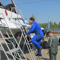 Zac climbs into the MiG-29 for the ride of his life. He said the MiG was as stable as a 747, even at supersonic speeds.
