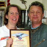 Louise flew a MiG-29 to the edge of space with Sokol Test Pilot Sergey Kara.
