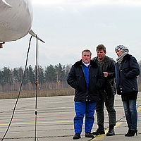 Preston's MiG-29 flight to the edge of space took place on a cold October day.  Here, he's pictured with Sokol Pilot Andrey Pechionkin and Sokol Guide Irina. 