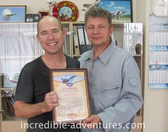 Adam flew a MiG-29 in Russia with Incredible Adventures and pilot Yuri Polyakov.