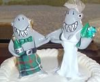 The bride and groom were sharks on the wedding cake of IA's Sharky Jill.