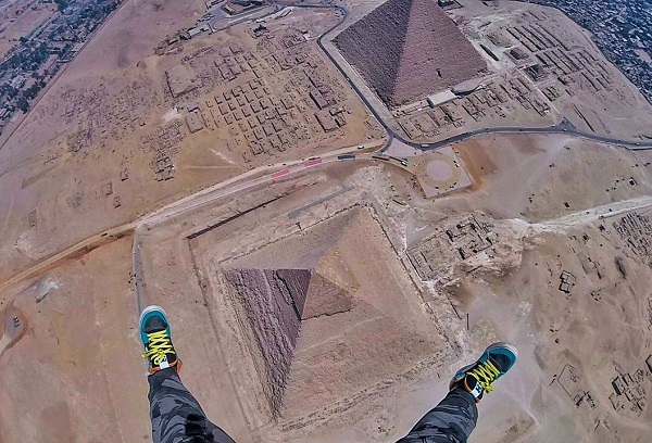 Parachute Jumps Over the Great Pyramids in Egypt