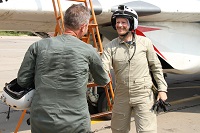 Jesse flew to the edge of space with RAC MiG Sokol pilot 
Sergey Kara.