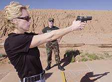 Target shooting at Covert Ops adventure camp in Arizona