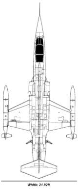 F-104 Starfighter diagram, top view