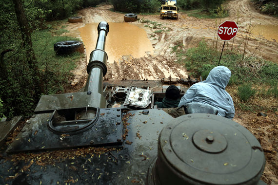 Drive a tank - storms and mud won't stop a tank