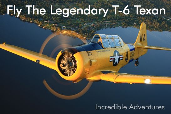 Fly the classic vintage T-6 Texan, aka Harvard or SNJ. What a ride!